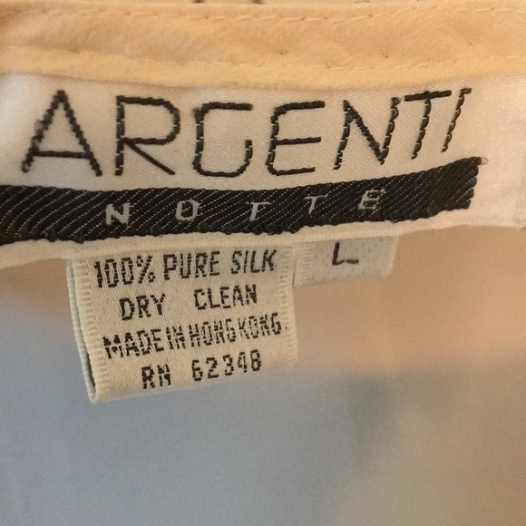 100%Pure Silk Argenti Notte Beaded Blouse NWT Large - Picture 10 of 10